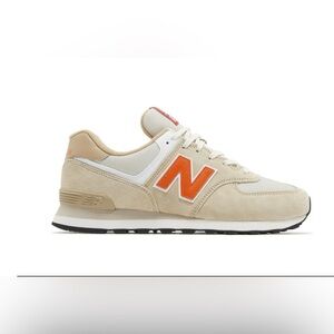 New Balance 574 Bone Orange Athletic Shoes